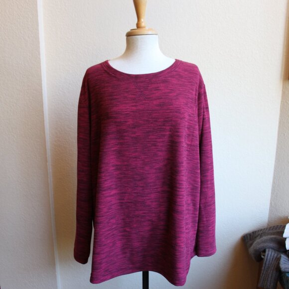 KAREN SCOTT Sport LS Fleece Pullover Merlot Red Top Size:  2X  NWT - Picture 1 of 3